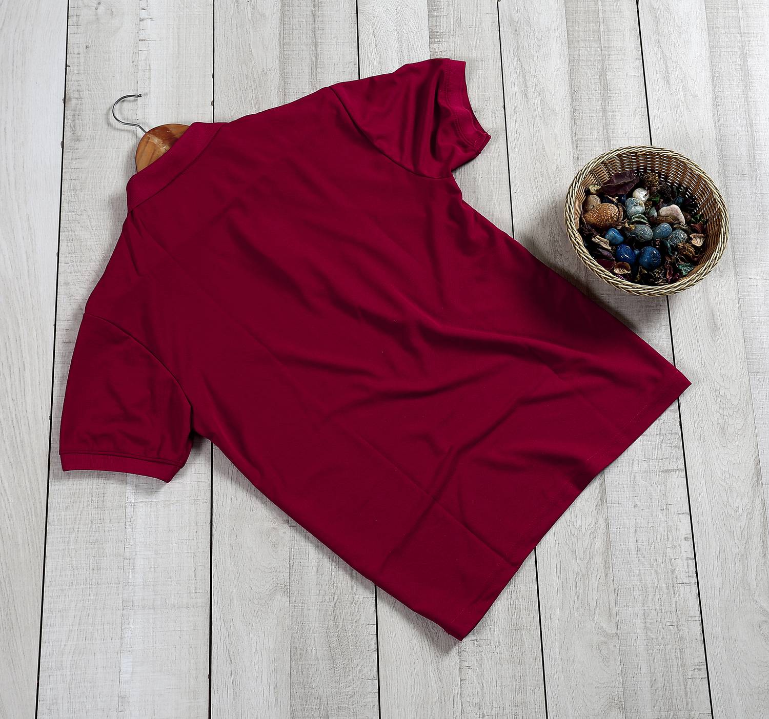 f Gallery Solid Men Maroon T-Shirt - Image 4