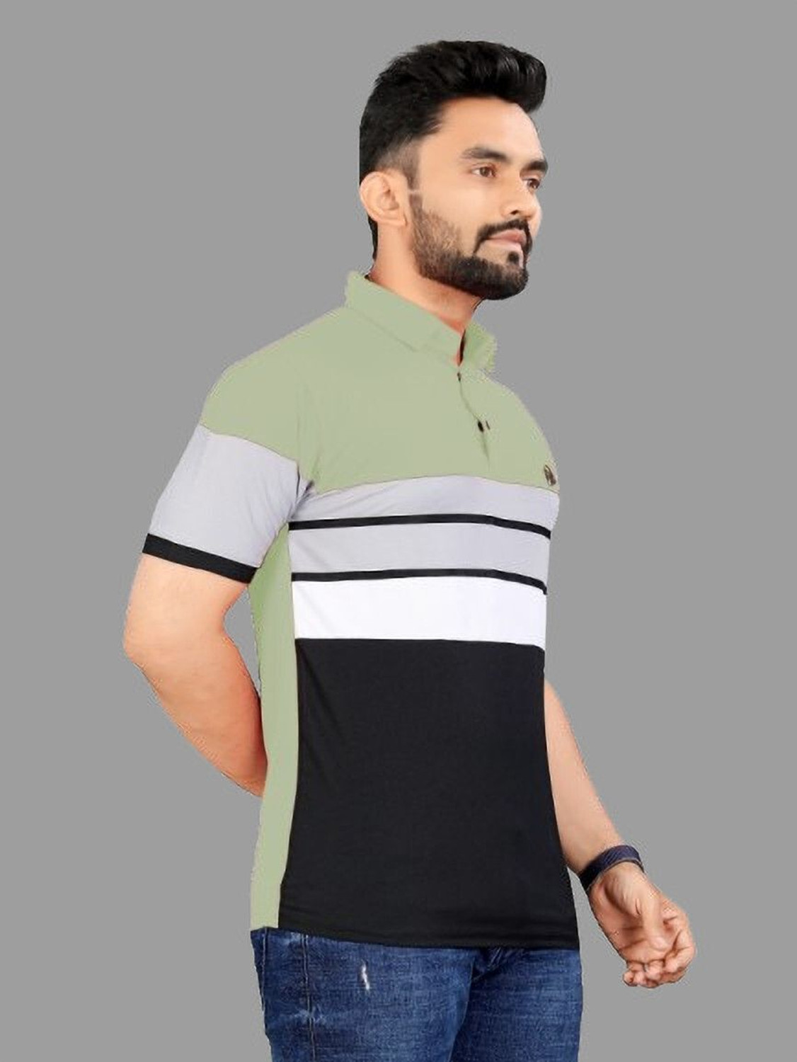 Image of rggarment Striped Men Multicolor T-Shirt