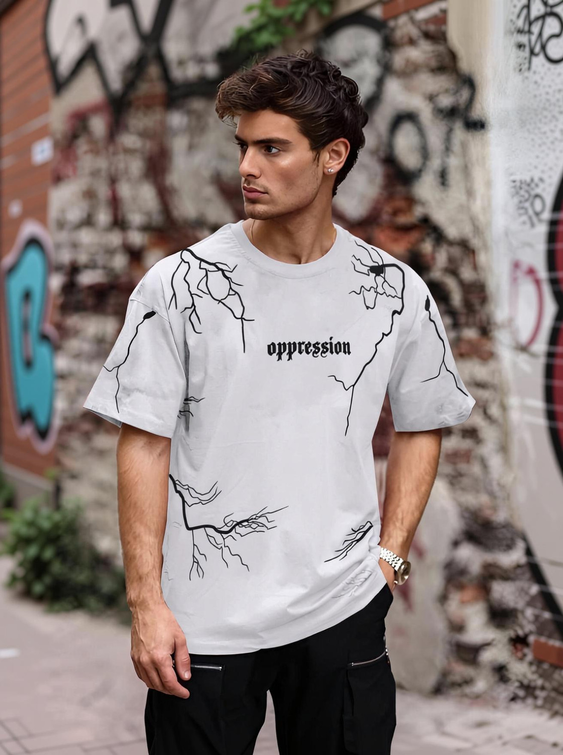 Image of ORIGINAL CREATOR Printed Men Grey T-Shirt