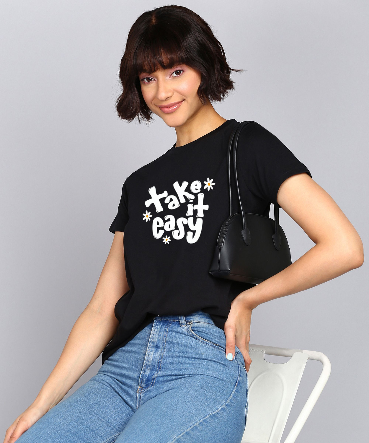 Image of Adyavastram Graphic Print Women Round Neck Multicolor T-Shirt