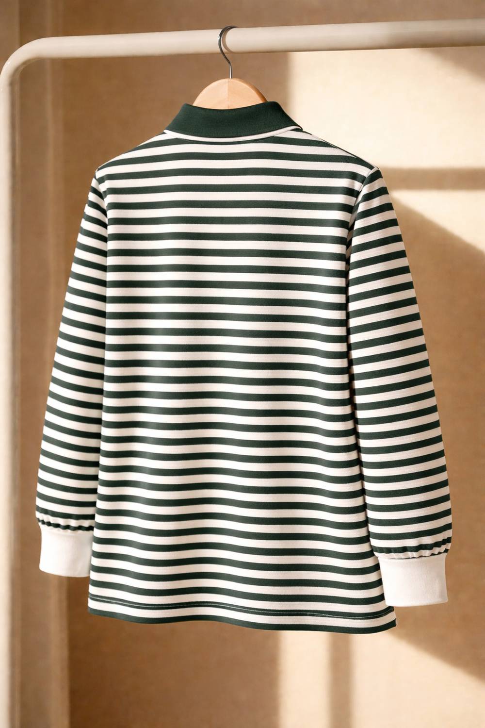 MACK JONNEY Black Striped Polo Neck T-Shirt - Image 2