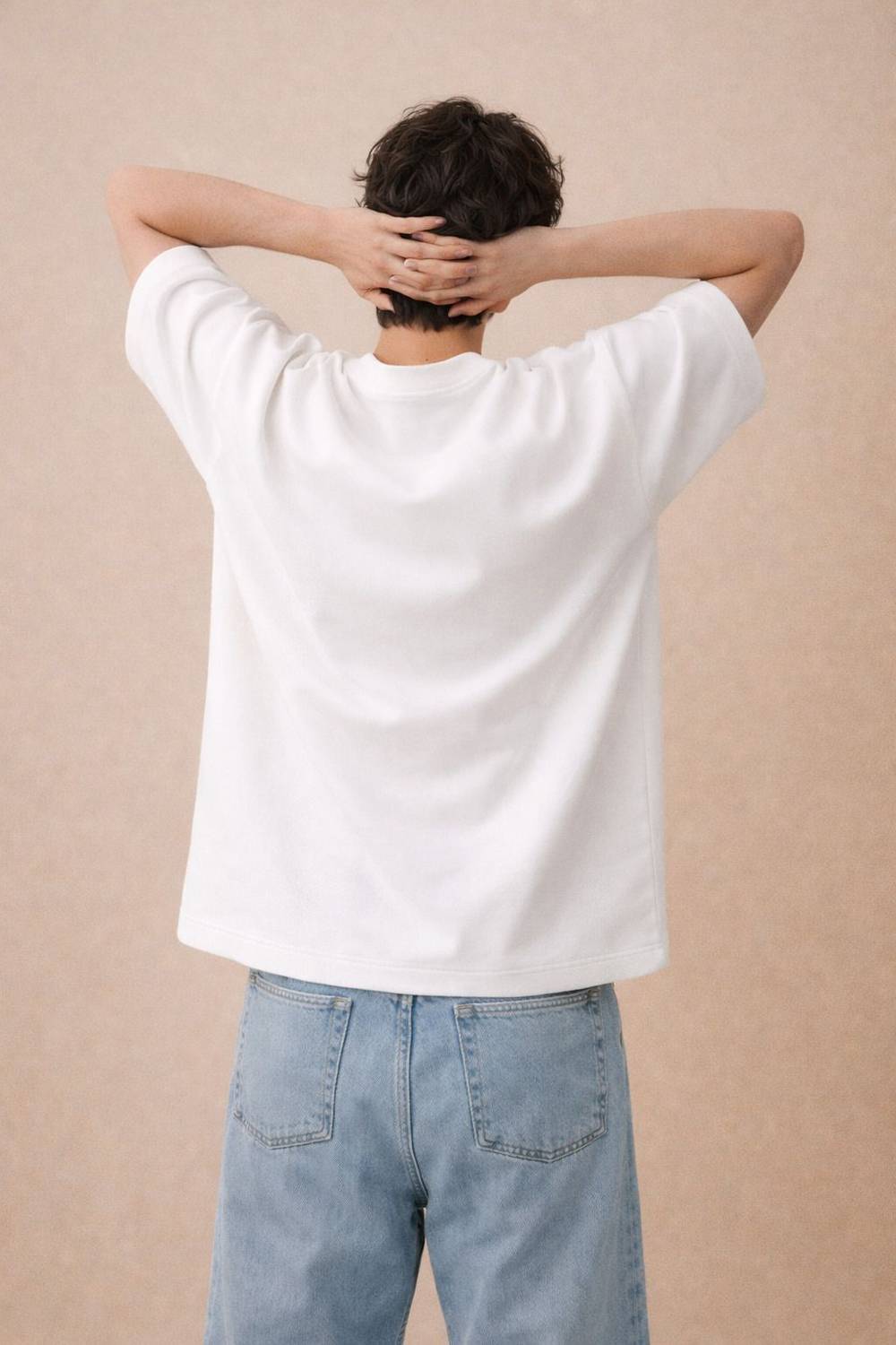 RIVONN Men White Crew Neck T-Shirt - Image 2