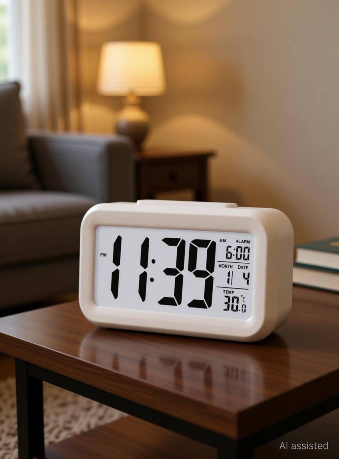 Adonai Digital White Clock