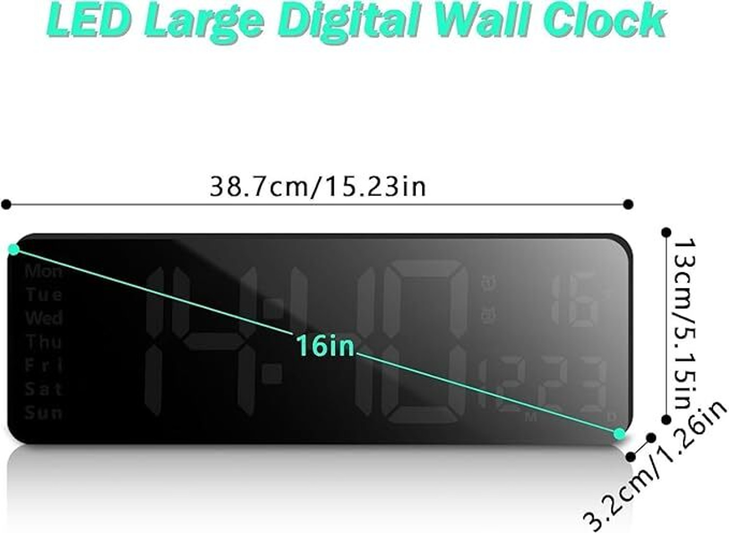 Image of MAXIVE Digital 12 cm X 38 cm Wall Clock