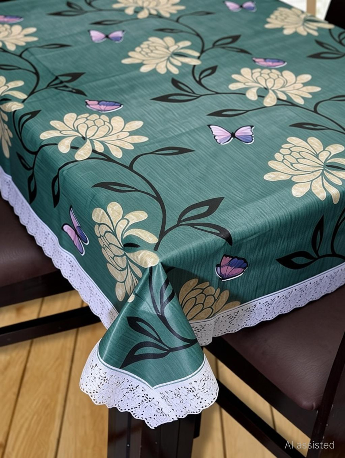 Image of CASA FURNISHING PVC 6 Seater Floral Table Cover