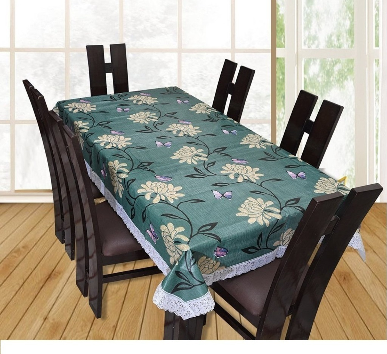 Image of CASA FURNISHING PVC 6 Seater Floral Table Cover