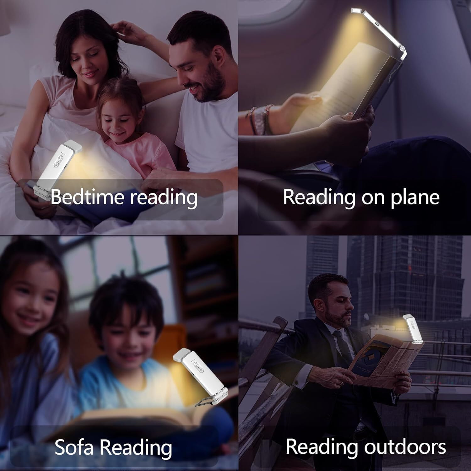 Image of TATSAM USB Rechargeable Clip-On Book Light | 3 Modes | Portable & Eye-Friendly Study Lamp