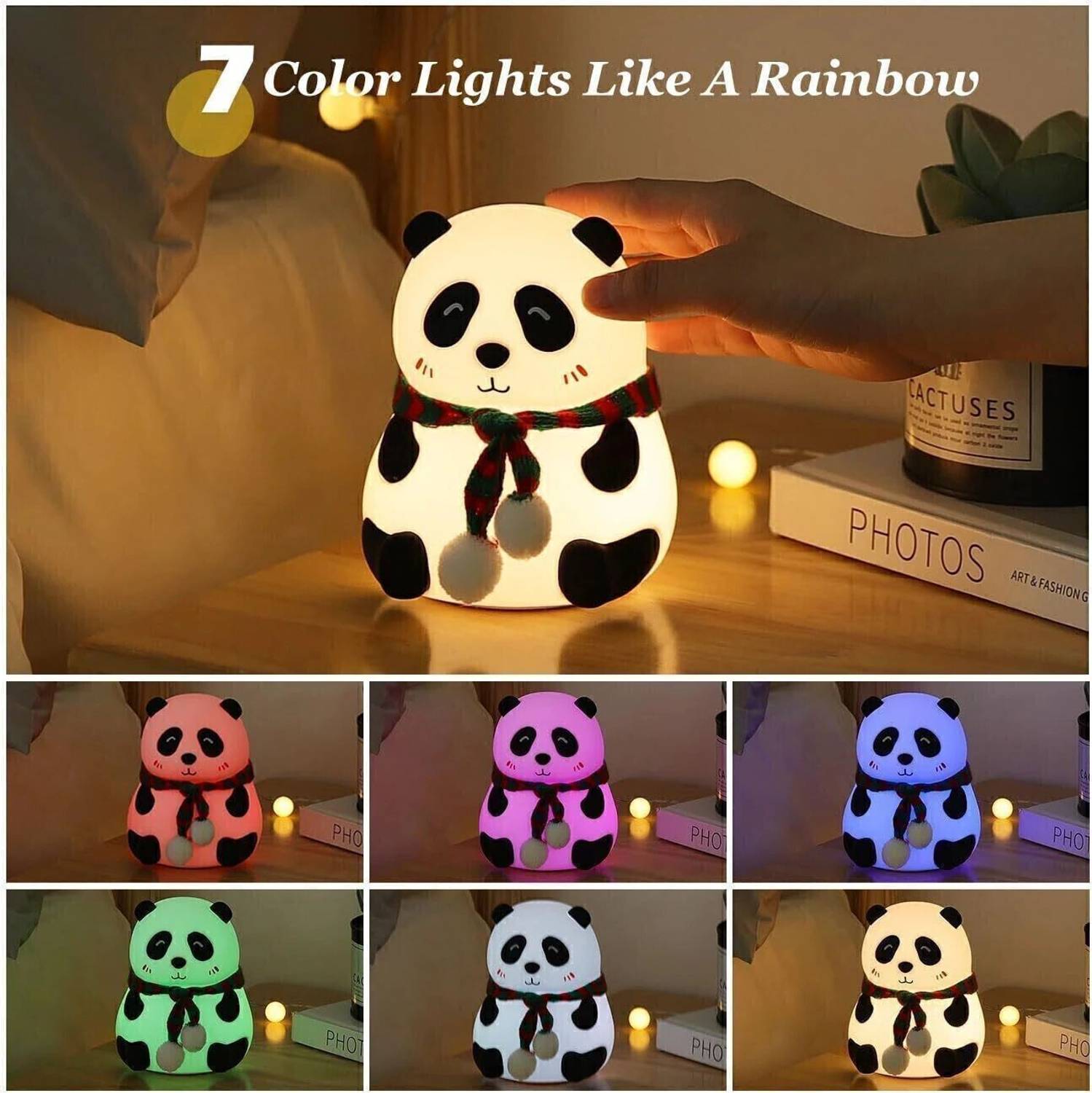GEEKMONKEY Silicone Panda Lamp LED Night Light Chargeable Lam