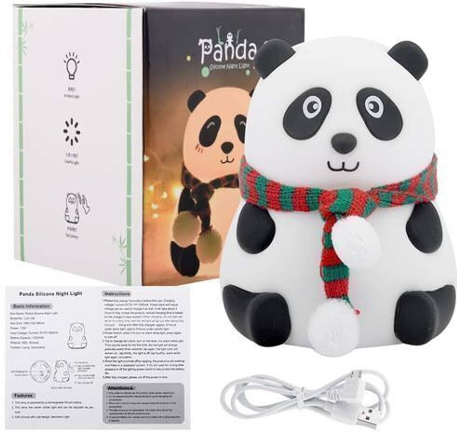 Dazzel Flex Rechargeable Silicone Panda Night Light - Image 4