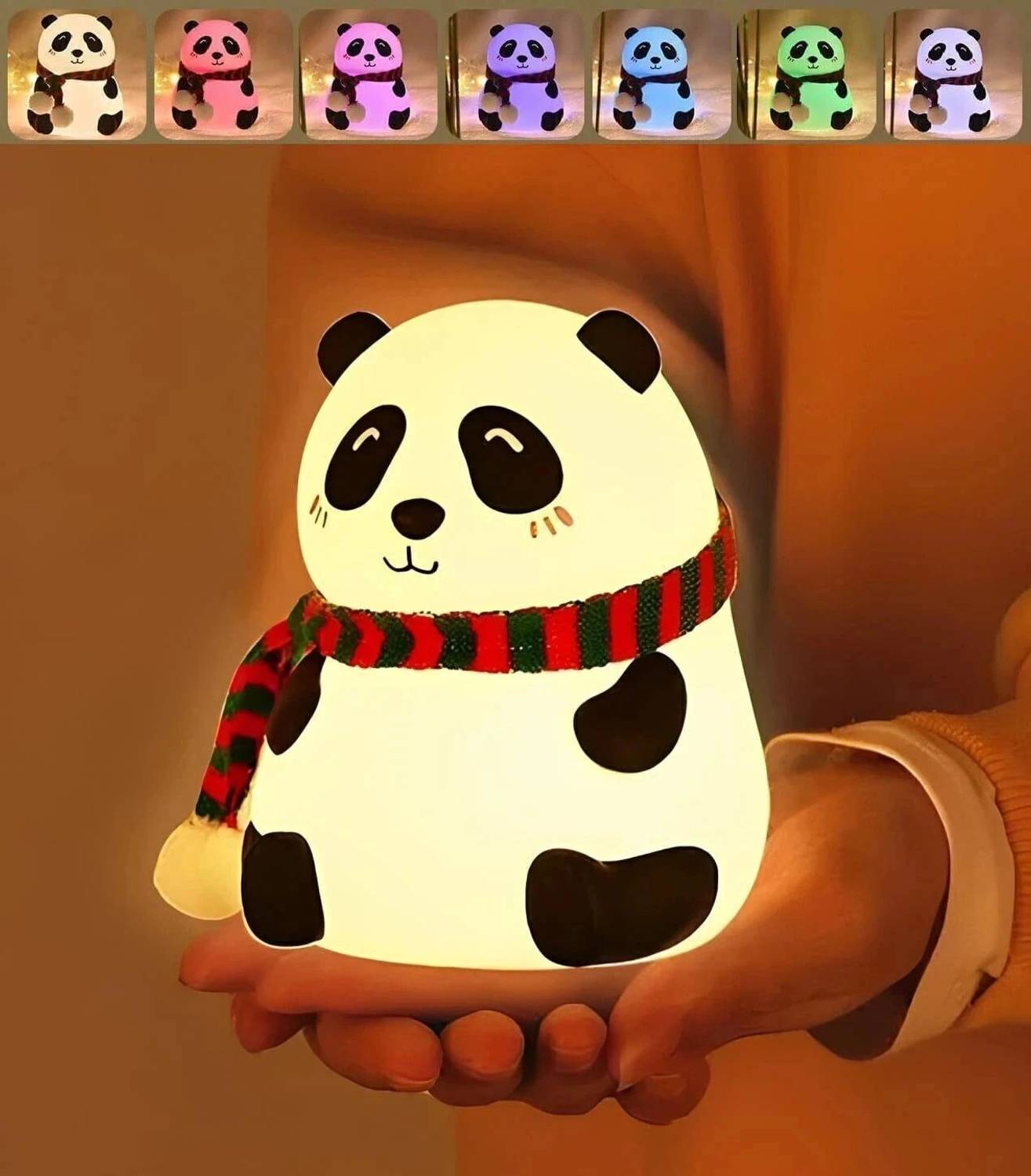 DazzelFlex Rechargeable Silicone Panda Night Light for Kids 7-C