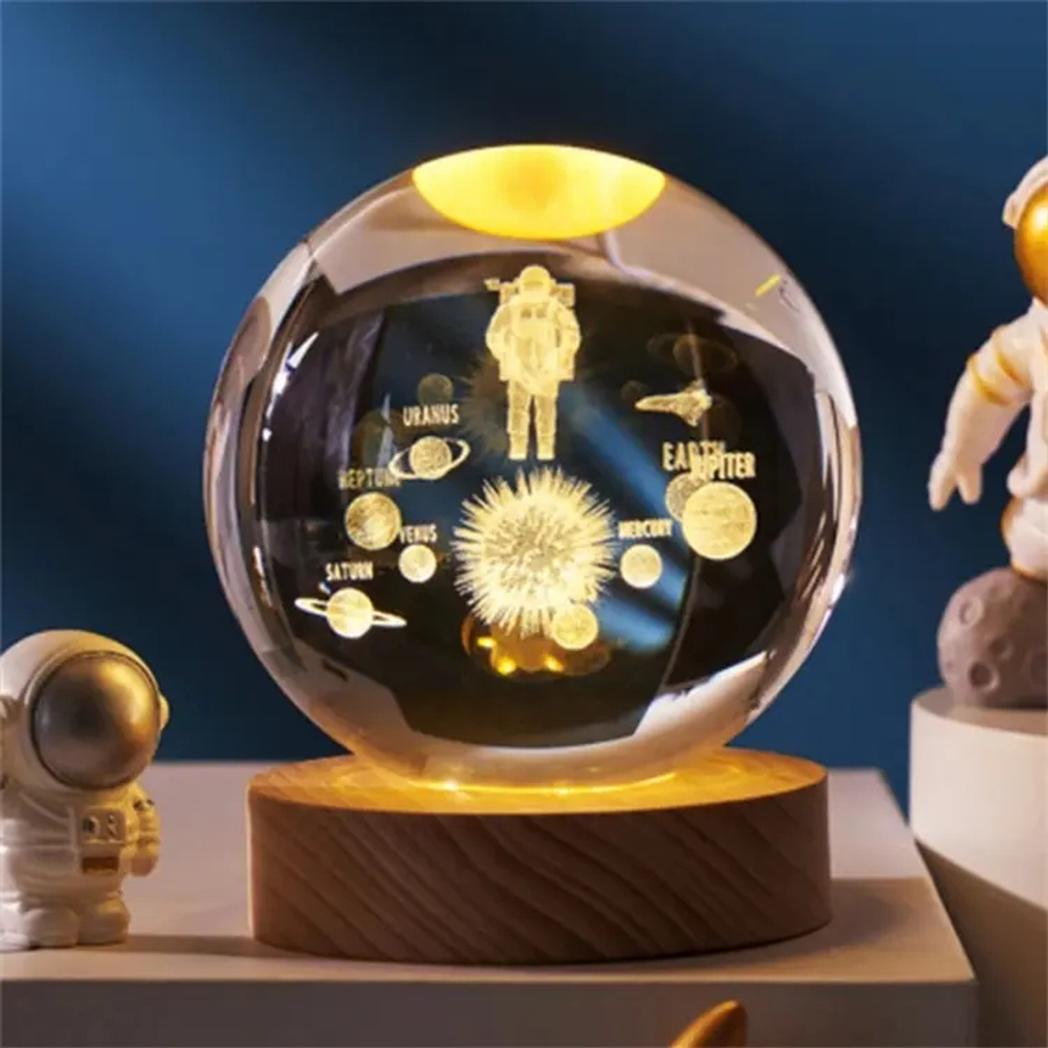 Image of Wengonvila 3D Galaxy Crystal Ball Night Light for Kids with Light Base Night Lamp