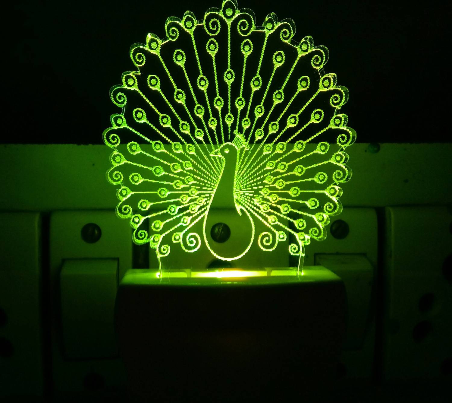 UKANI LATEST PEACOCK DESIGN Night Lamp (10 cm, Multicolor)