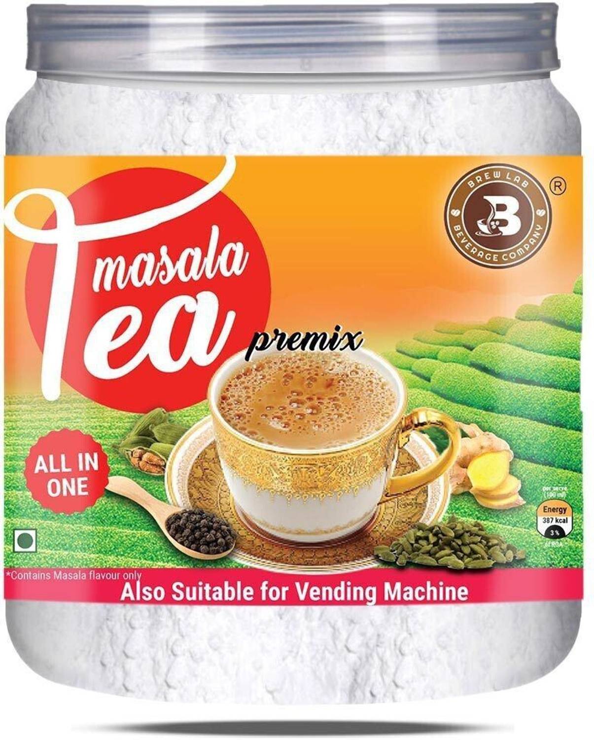 Brew Lab All In One Masala Tea Premix | Real Taste Of Spices Suitable For Vending Machine Spices Masala Tea Vacuum Pack