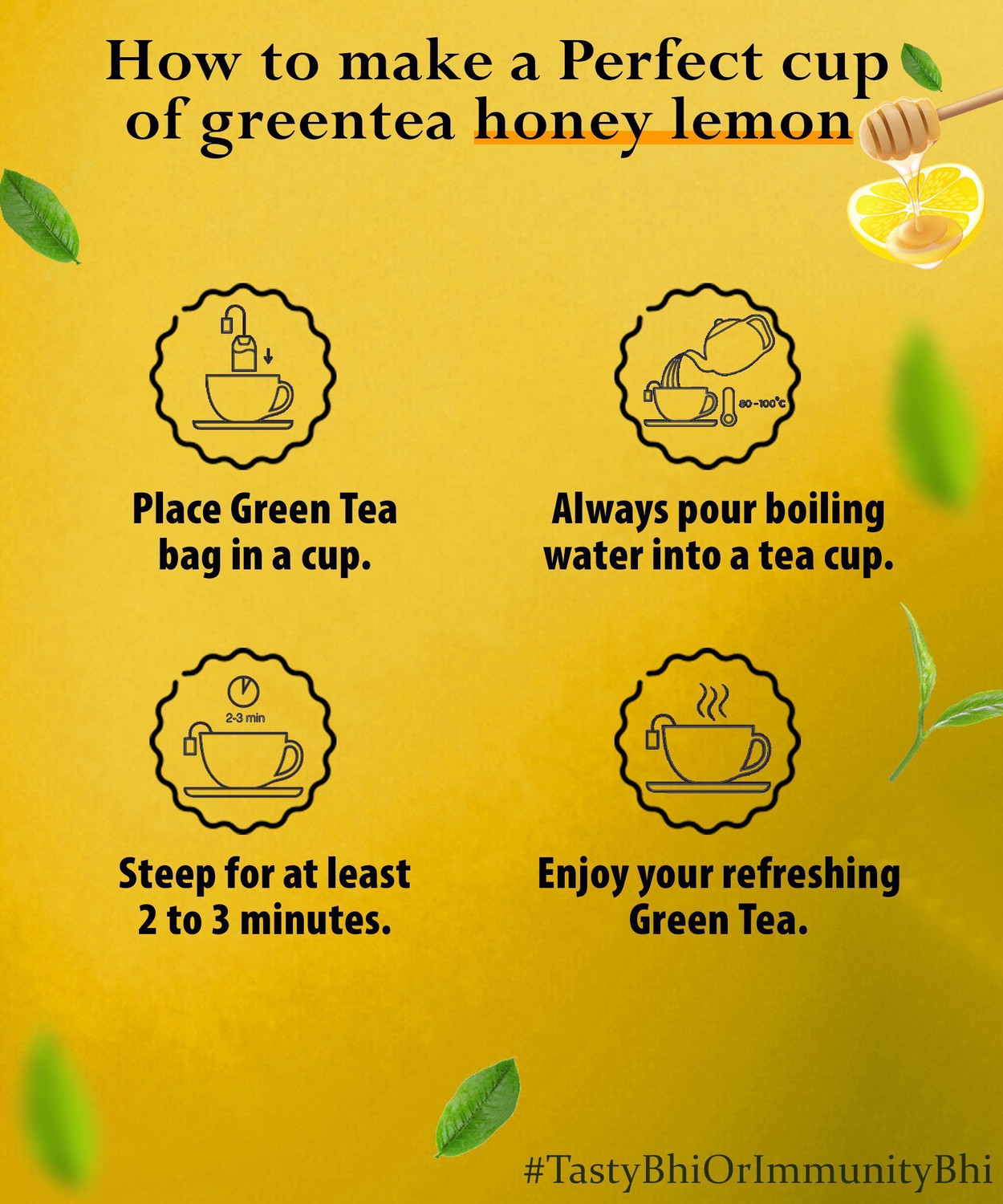 Image of NutroVally Honey Lemon Green Tea for Weight loss | Immunity Booster & Refreshing Honey, Lemon Green Tea Bags Box