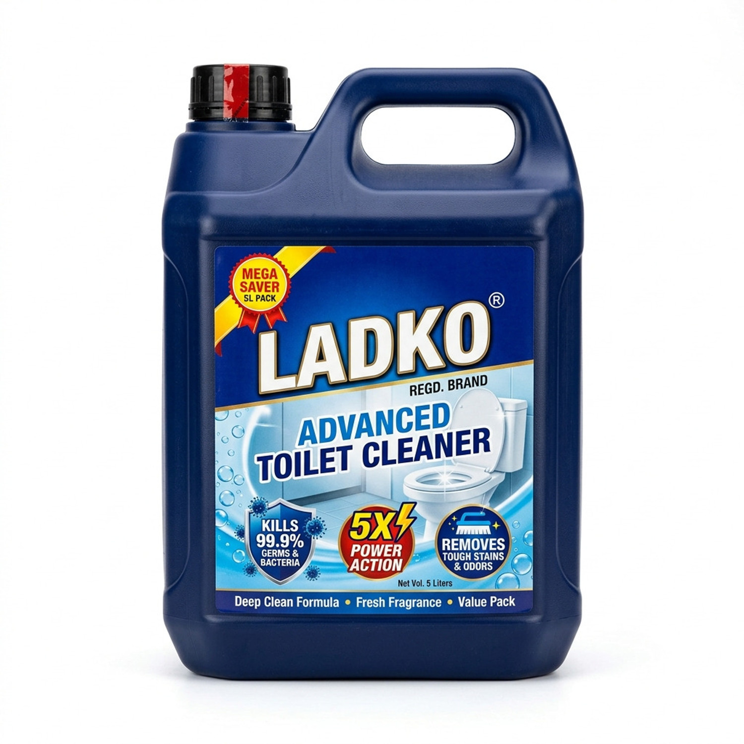 Image of Ladko Disinfectant Toilet Cleaner|Removes Toughest Stains With Sparkling Shine |Kills 99.9% Germs Ocean Liquid Toilet Cleaner