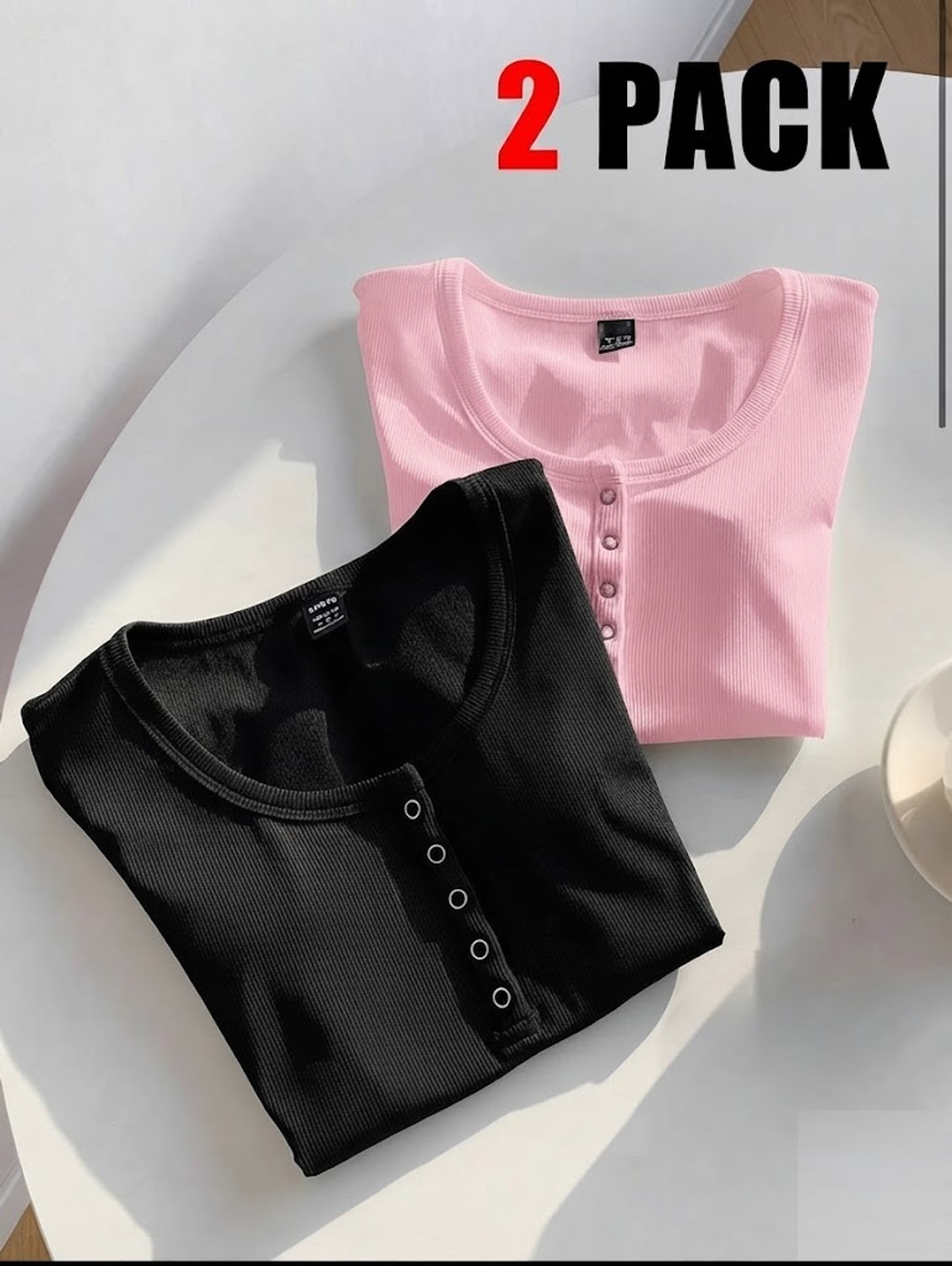 Image of Bartus Casual Solid Women Black, Pink Top