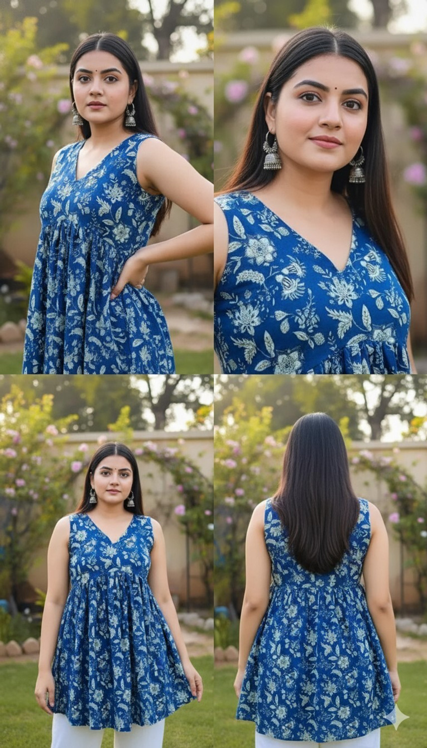 Image of Look-N-Like Women Floral Print, Printed A-line Kurta