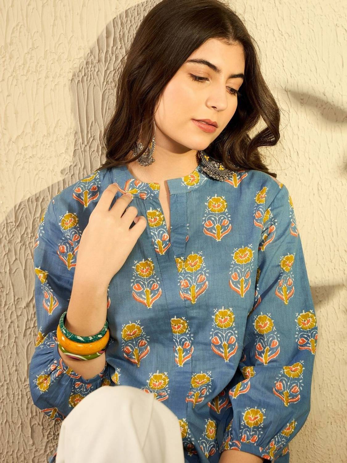 AHIKA Casual Printed Women Blue Top
