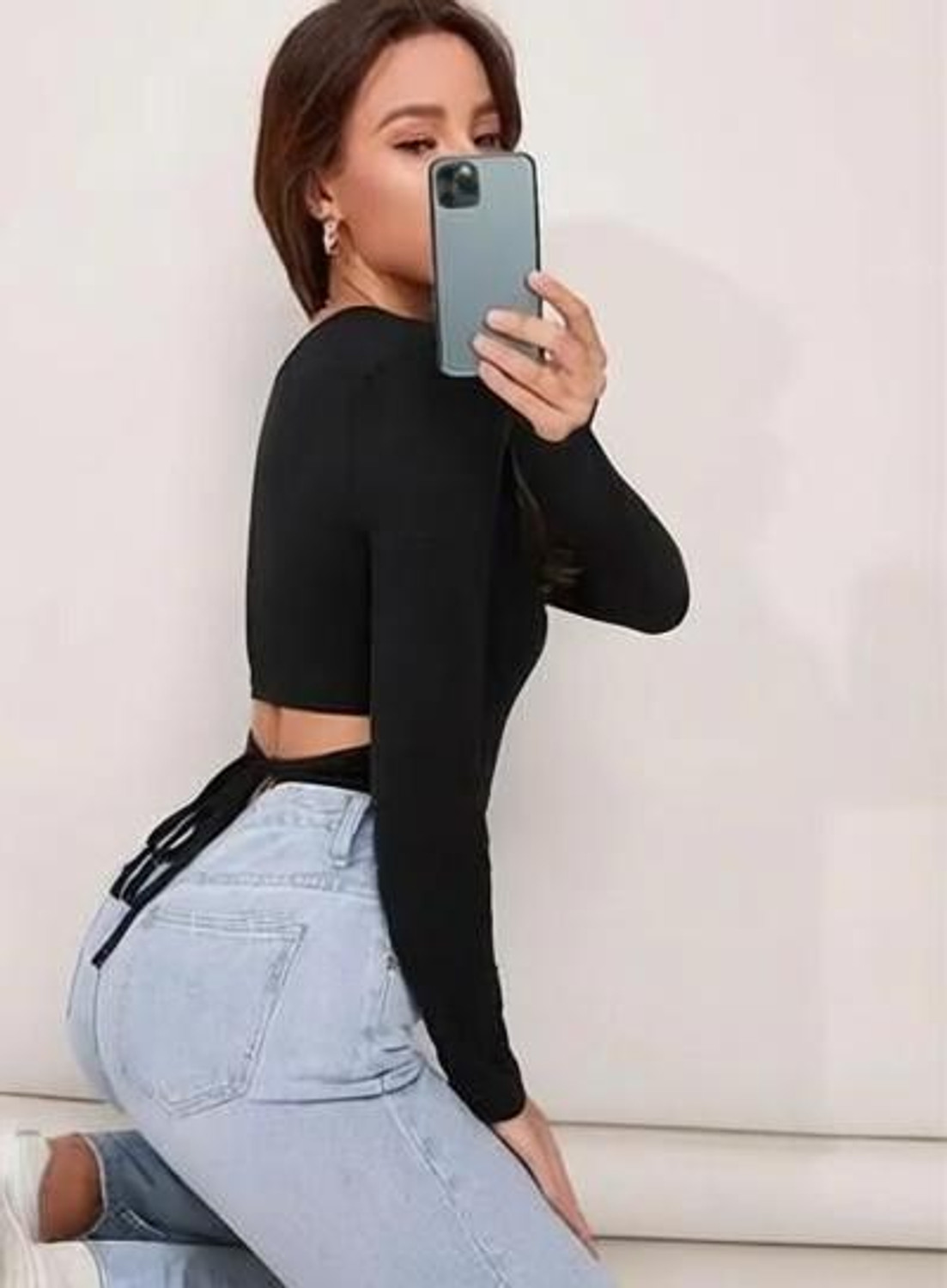 Image of Sovi fashion Casual Self Design Women Black Top