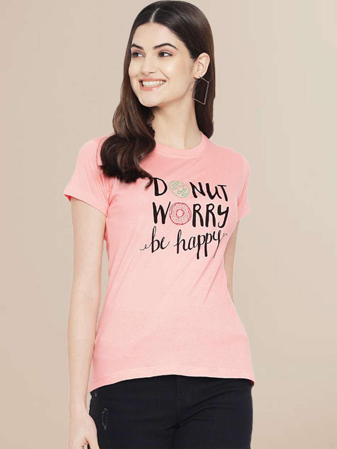 Image of METRONAUT Printed Women Round Neck Multicolor T-Shirt