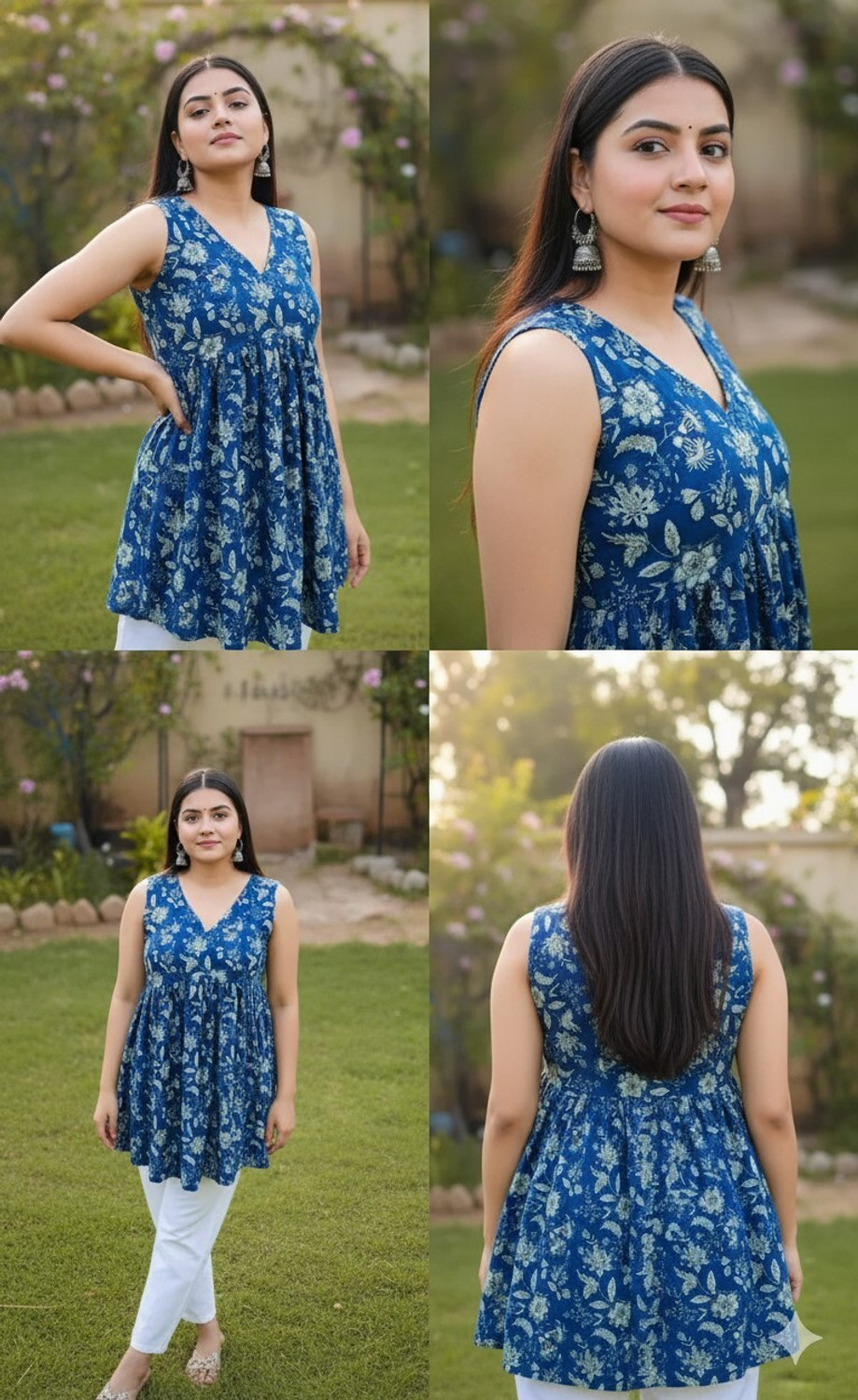 Image of Look-N-Like Women Floral Print, Printed A-line Kurta