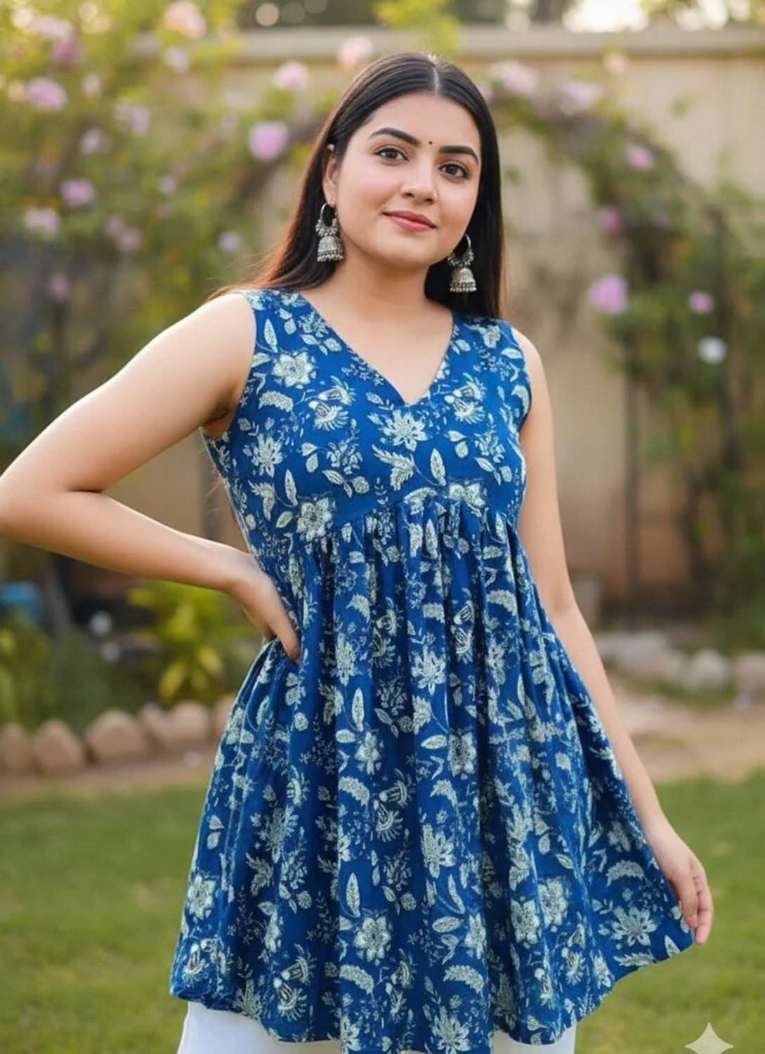Image of Look-N-Like Women Floral Print, Printed A-line Kurta