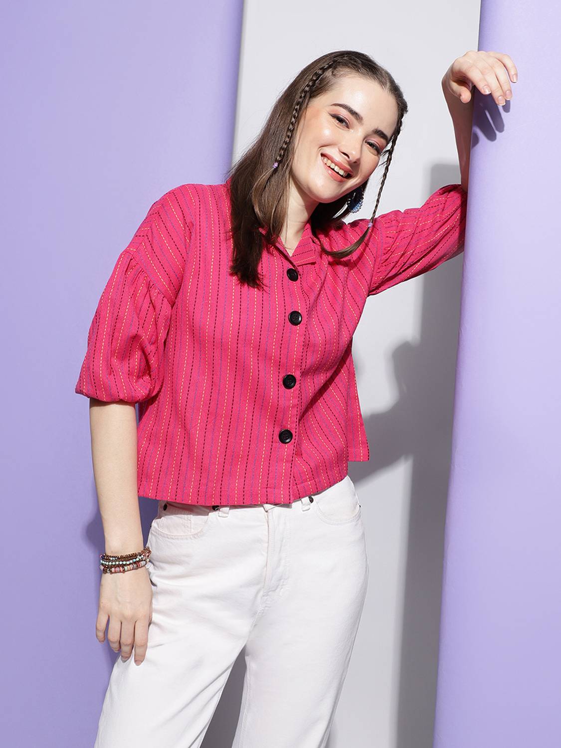 Bollyqueen Casual Striped Women Multicolor Top