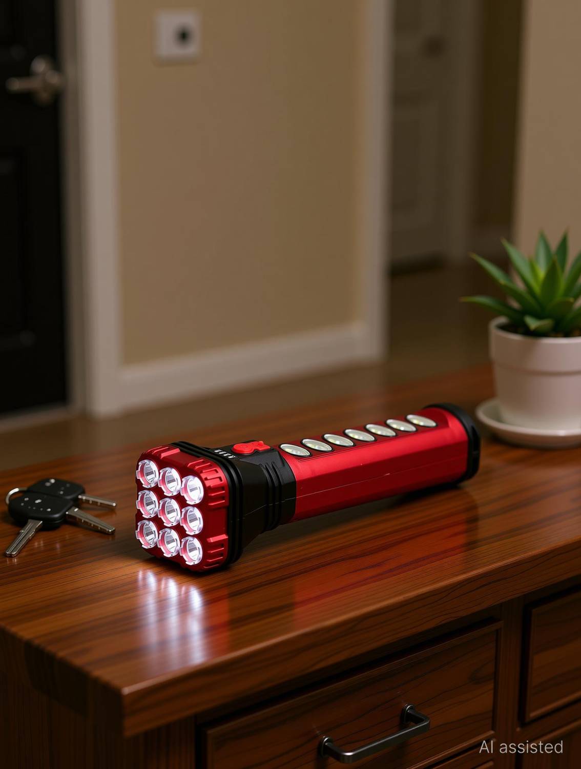 Care 4 MULTIFUNCTION SOLAR WATERPROOF FLASHLIGHT WITH USB CHARGING,TWIN BULB LED & COB Torch
