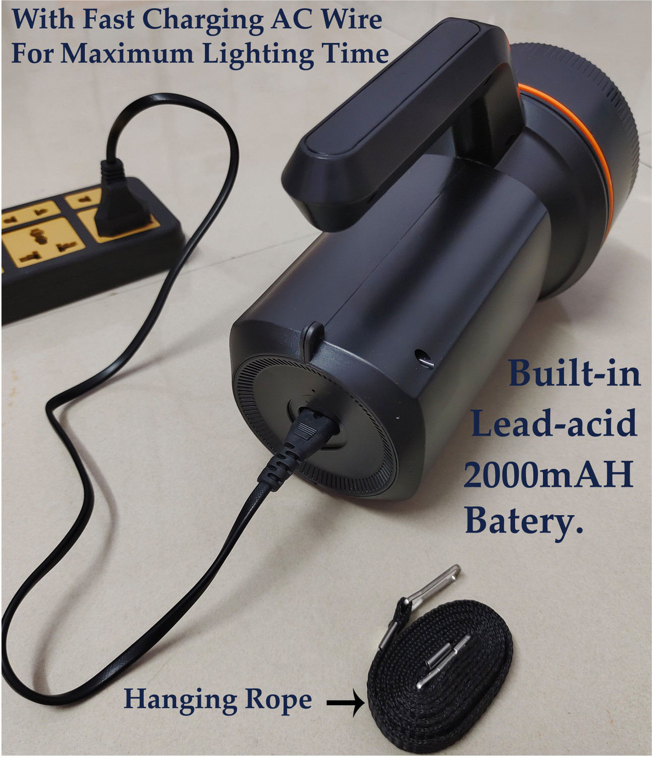 Image of TRX 1 km long range blinker led kisan bright light torch 50W 3mod heavy duty battery Torch