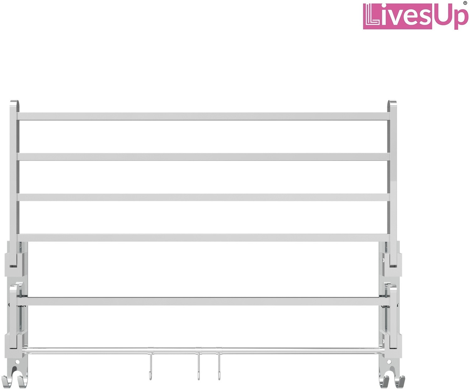 Image of LivesUp Folding Rack for /Stand /Hanger /Bathroom Accessories 24 inch 2 Bar Towel Rod