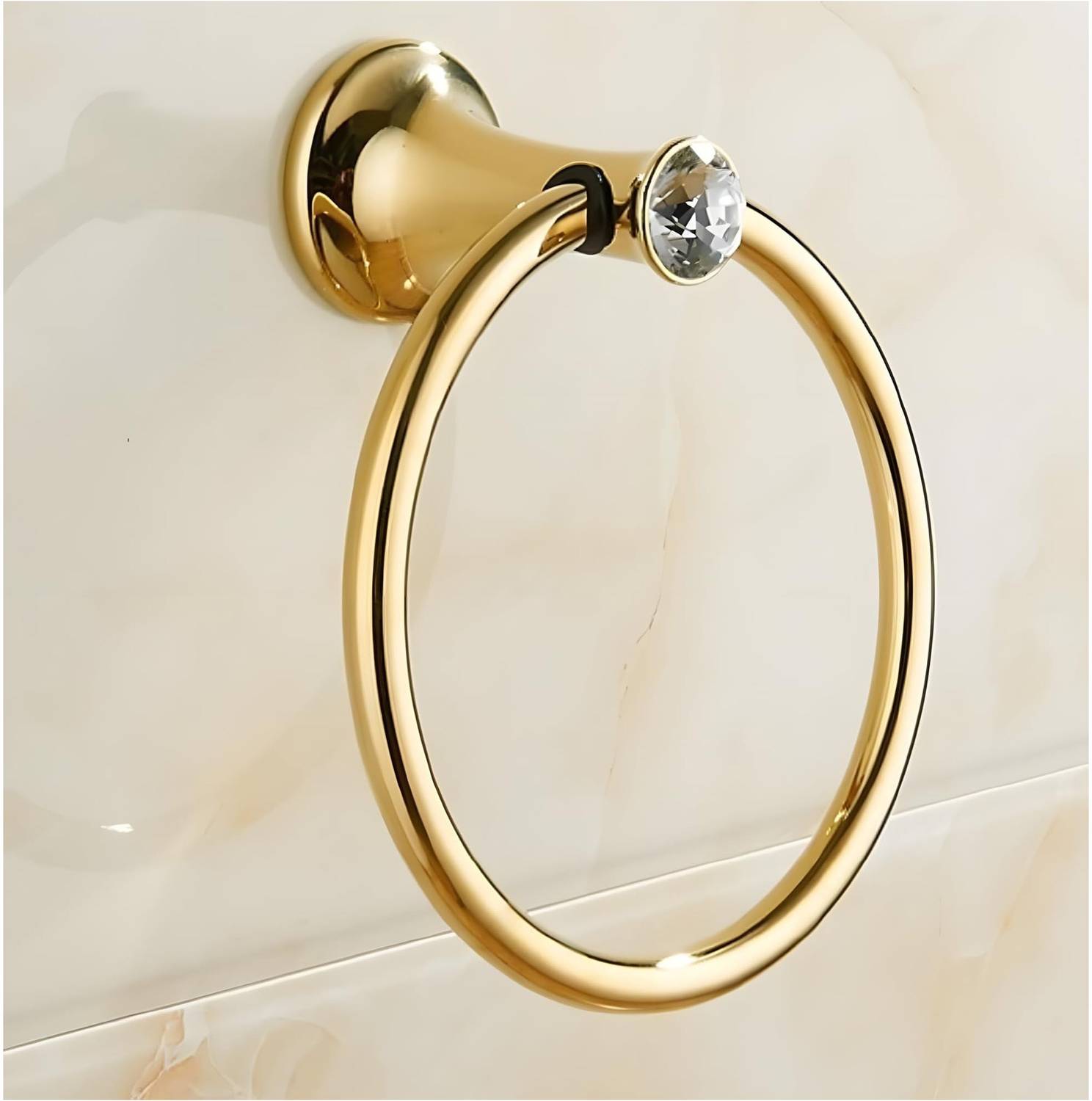 24x7eMall Gold Towel Ring Golden Victorian Round Towel Hanger for Bathroom and Kitchen, Stainless Steel. Victorian Gold Towel Holder