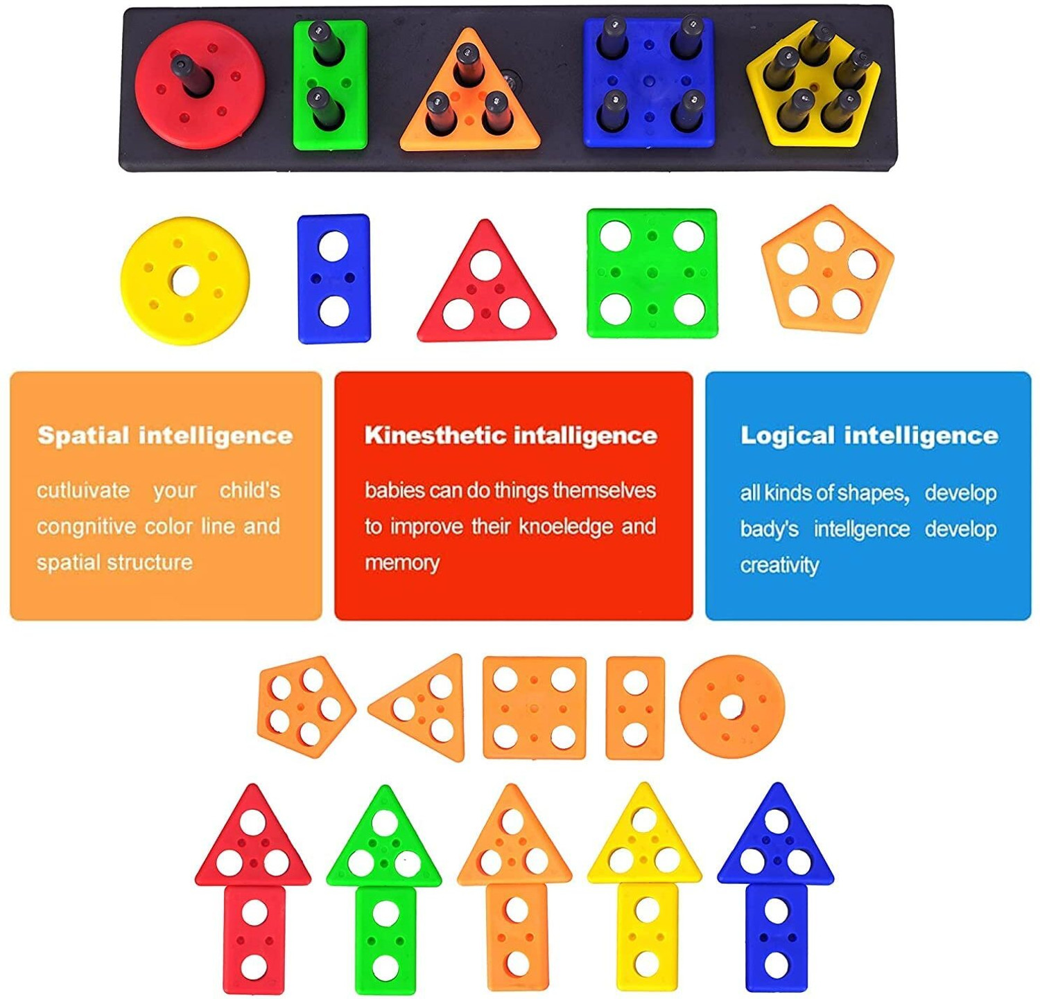 Image of CloudTech Smart Activity Learning & educational Geometry Shape & color Block game for Kids