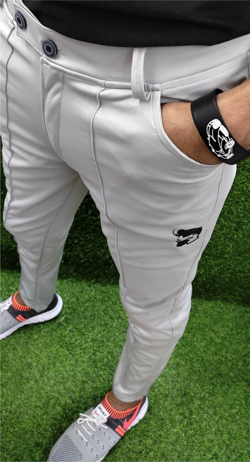 Image of EEetma Solid Men Grey Track Pants