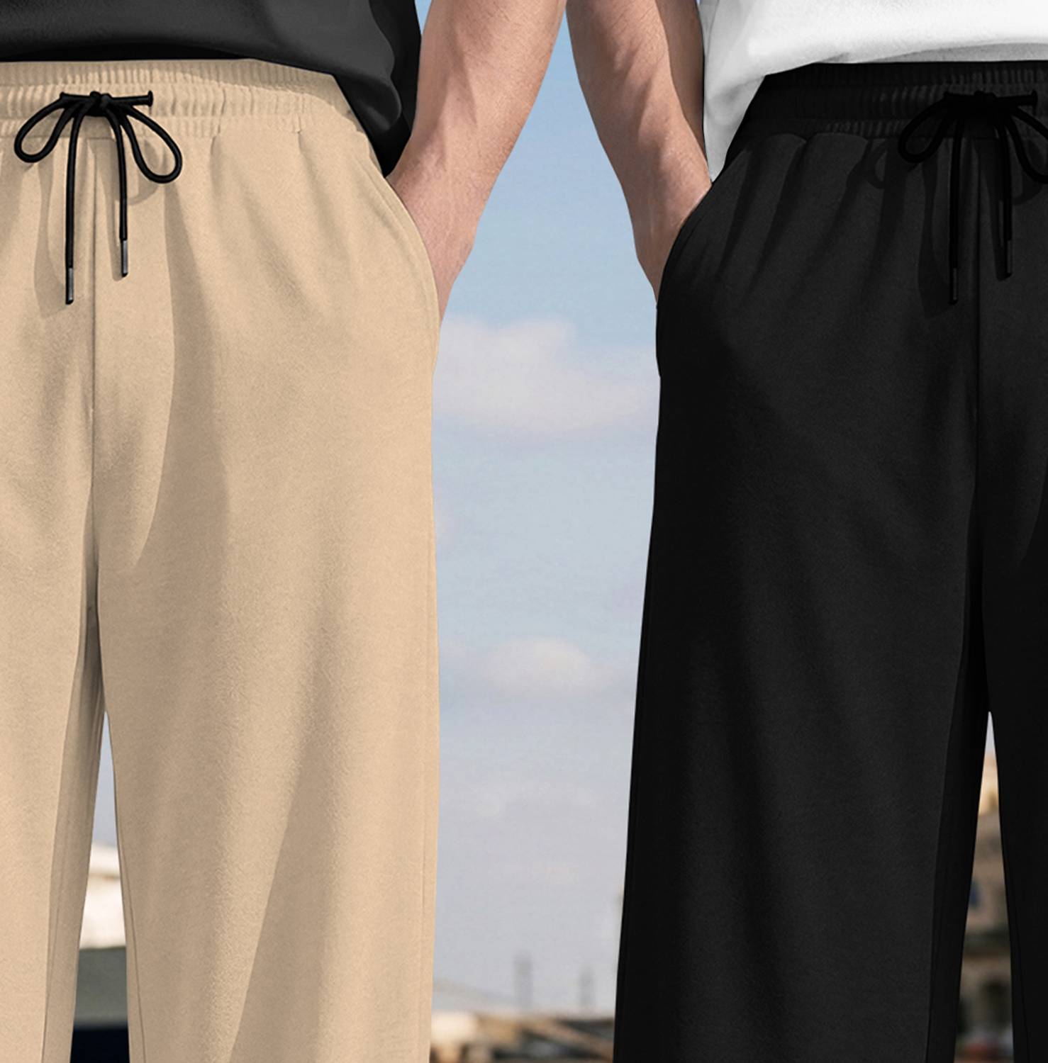 SPECTATOR Men Beige, Black Track Pants Pack of 2 - Image 4