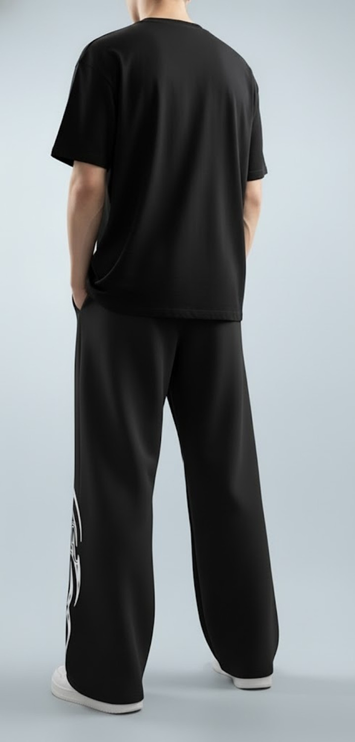 Image of Laitinen Printed Men Black Track Pants
