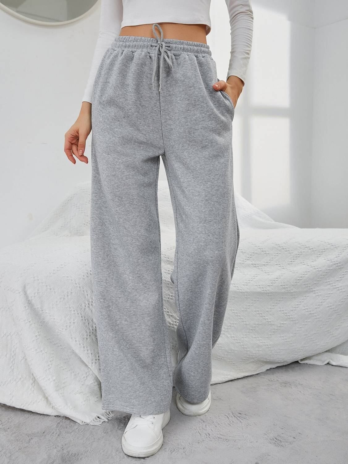PROGENY Loose Fit Women Grey Trousers