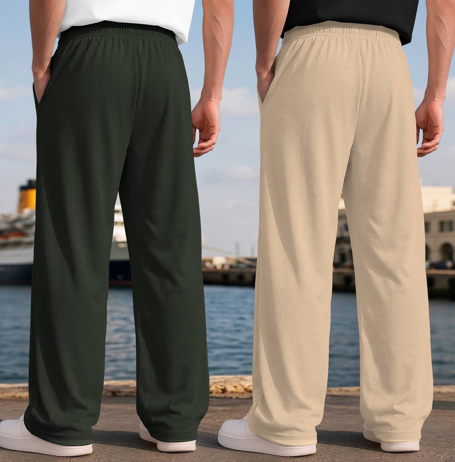 SPECTATOR Men Olive, Beige Track Pants Pack of 2 - Image 2