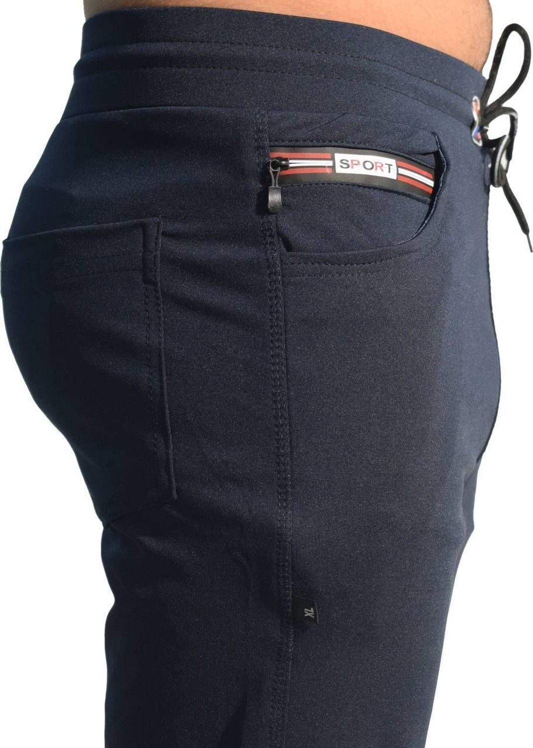 Image of Yasir tracks Slim Fit Men Dark Blue Trousers