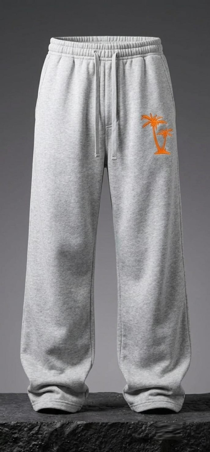 Image of Lakatos Printed Men Grey Track Pants