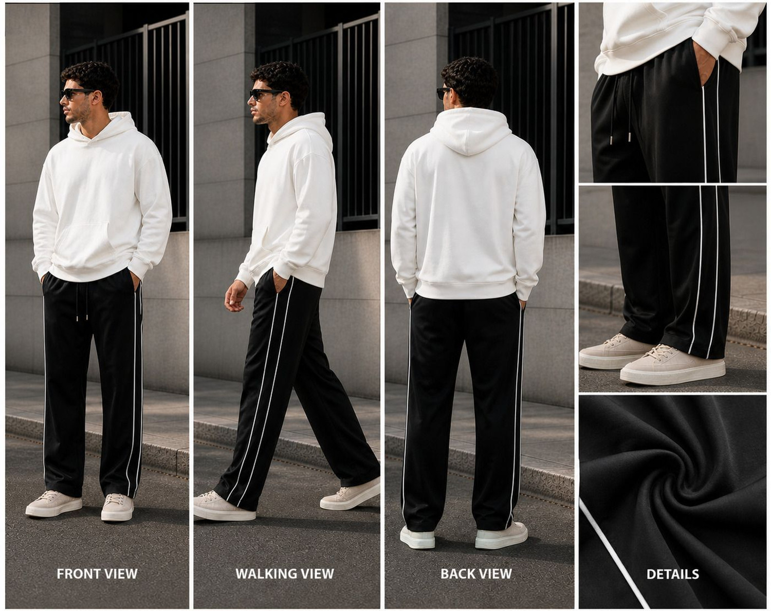 Image of MODESHIFT Striped Men Black Track Pants