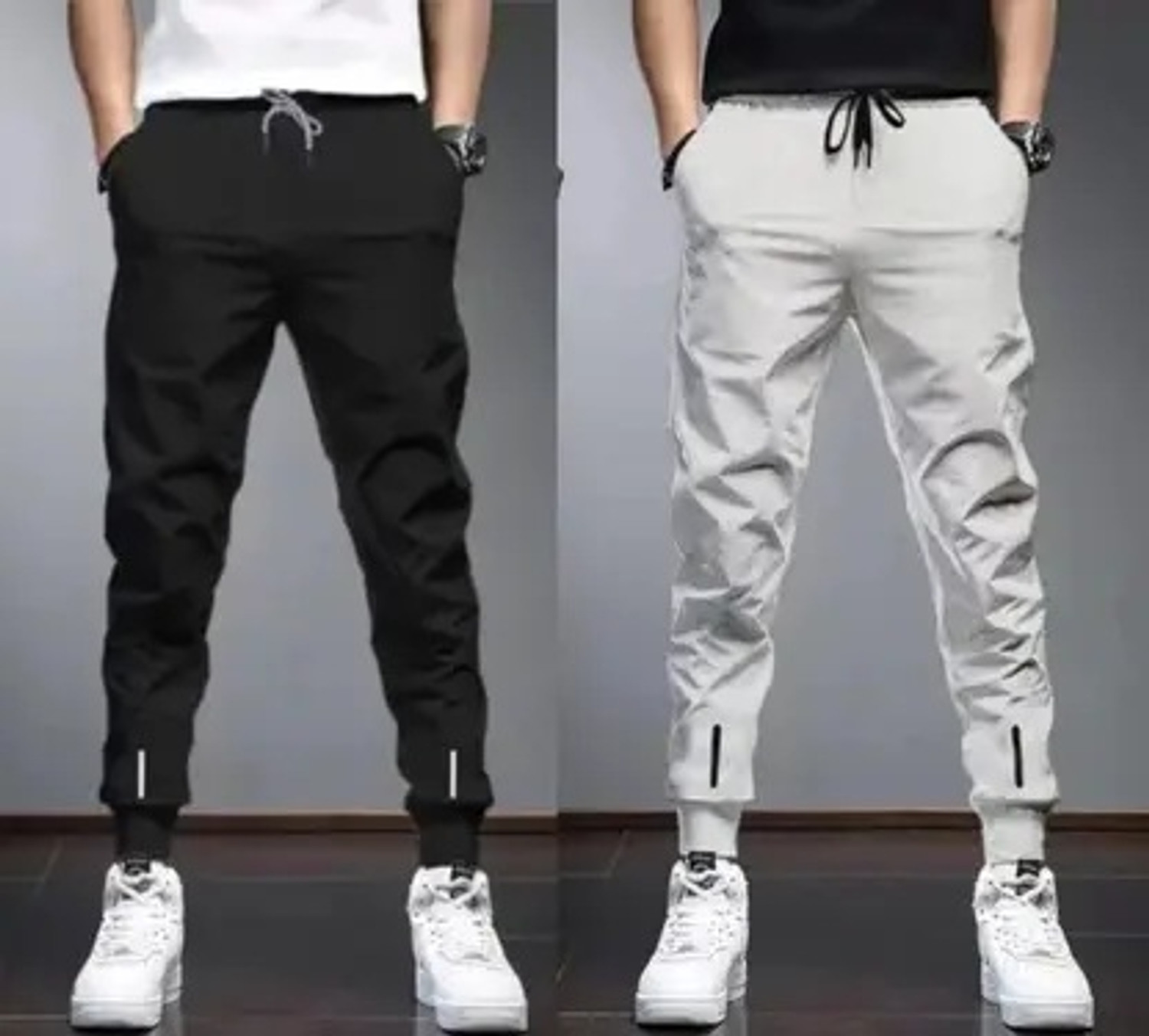 Image of Monteiro Solid Men Multicolor Track Pants