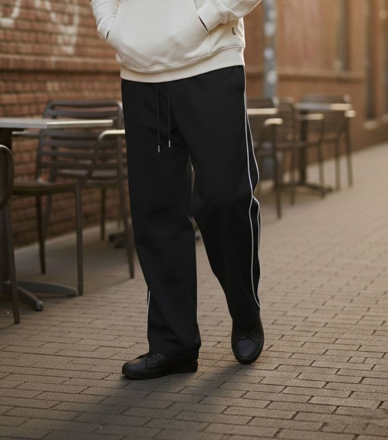 MODESHIFT Men Black Track Pants - Image 2