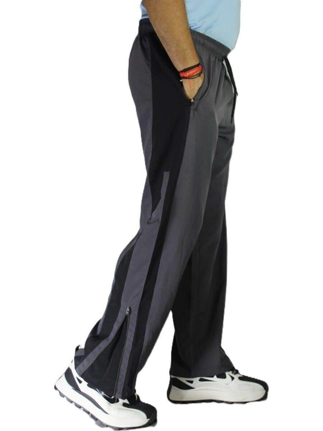 Image of Rivastra Striped Men Grey Track Pants