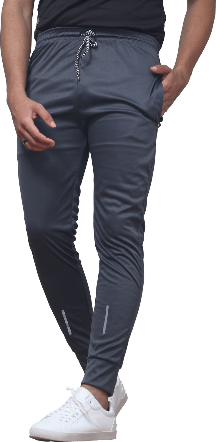 Image of Suzaro Solid Men Grey, Olive Track Pants