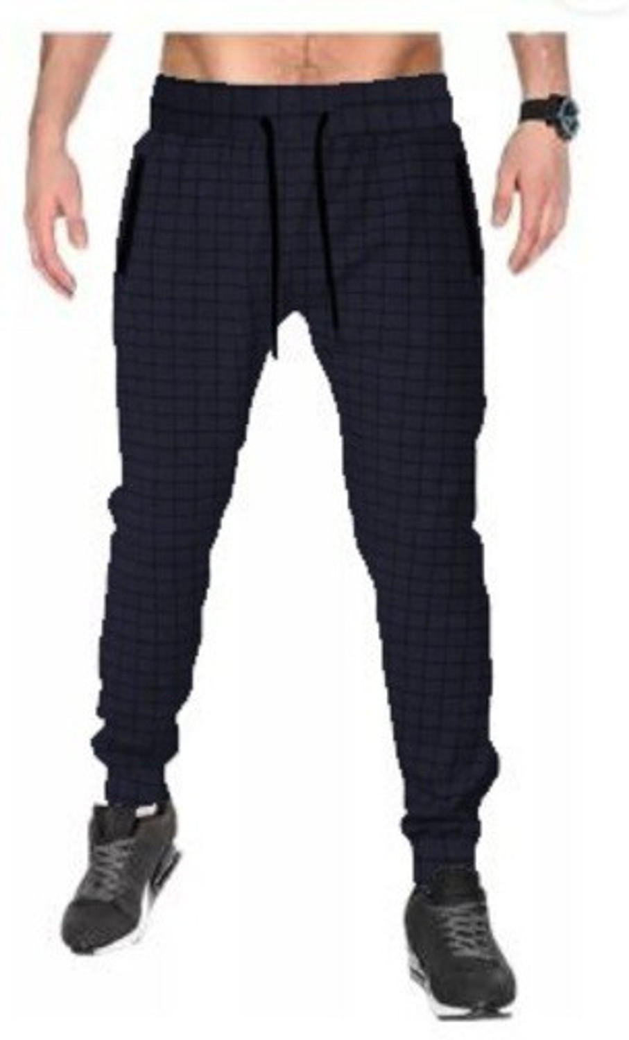 Image of SMAKAT Checkered Men Dark Green Track Pants