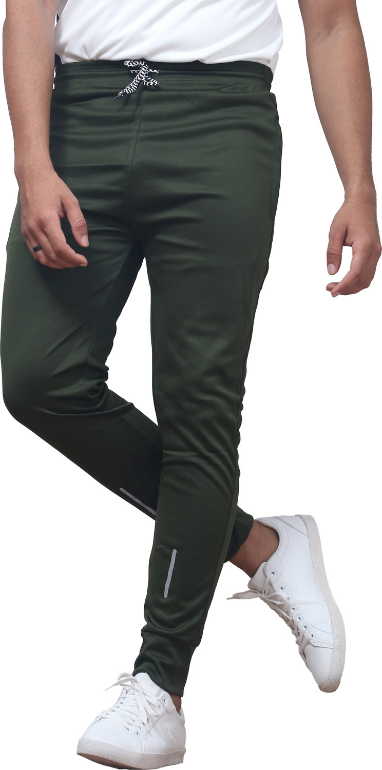 Image of Suzaro Solid Men Grey, Olive Track Pants