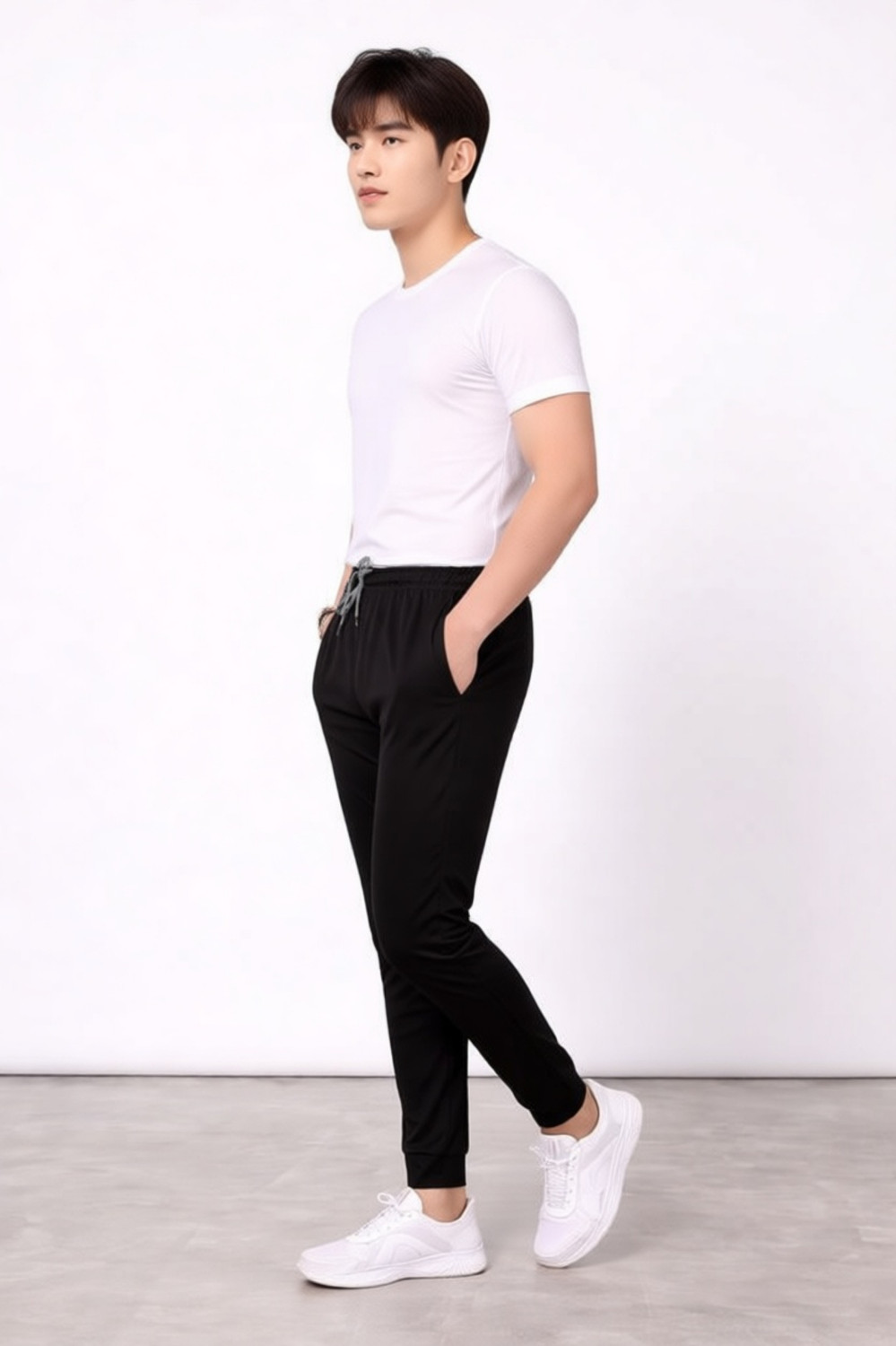 Image of Kashvi Solid Men Black Track Pants