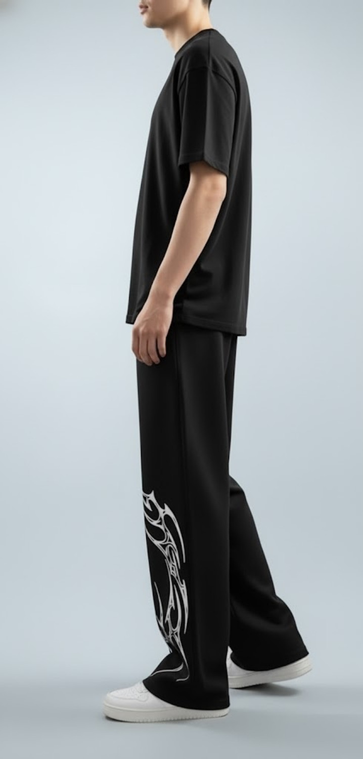 Image of Laitinen Printed Men Black Track Pants