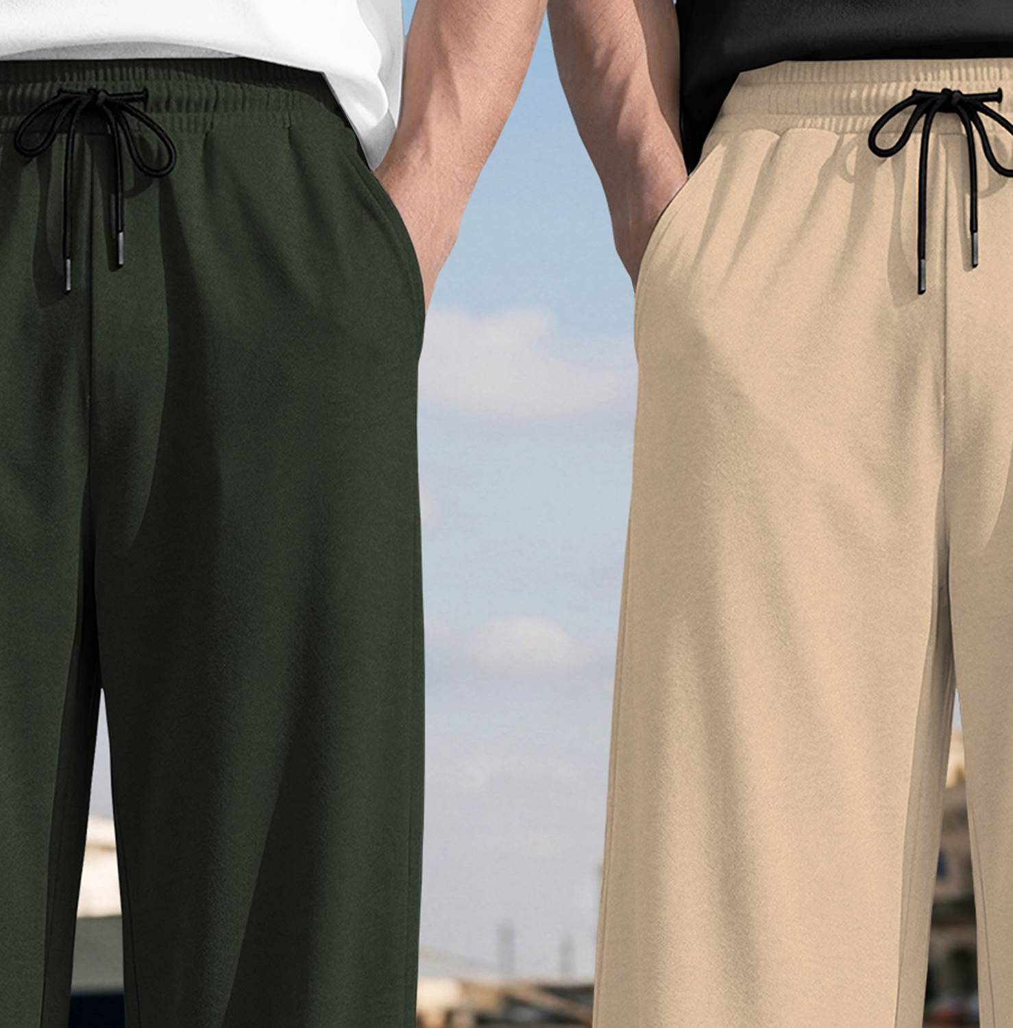 SPECTATOR Men Olive, Beige Track Pants Pack of 2 - Image 4