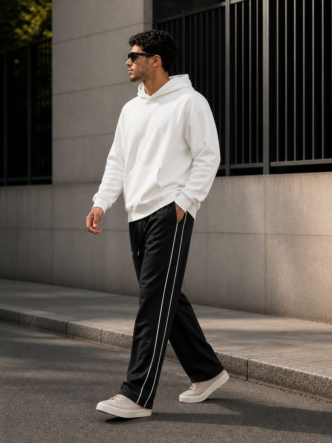 Image of MODESHIFT Striped Men Black Track Pants